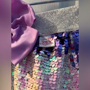 JoJo Siwa Silver and Purple Sequin Mini Skirt